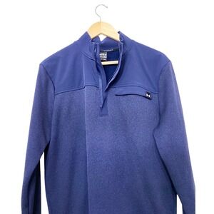 Under Armour UA Storm Golf Quarter Zip Pullover Blue Mens Medium Hybrid Sweater